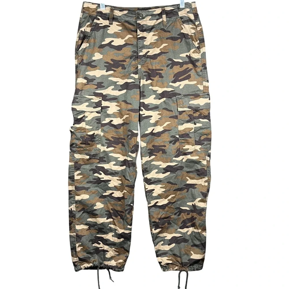 Levi's '94 Baggy Cargo Pants Mens 33 Camo Green Brown Utility WaterLess